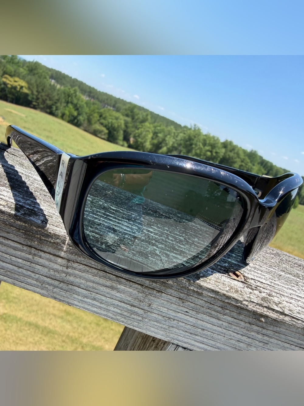 Ralph Ralph Lauren Black Sunglasses w/ mother of pearl inlay